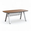 Glass table with metal legs 150 x 75 x 75cm for office or home use