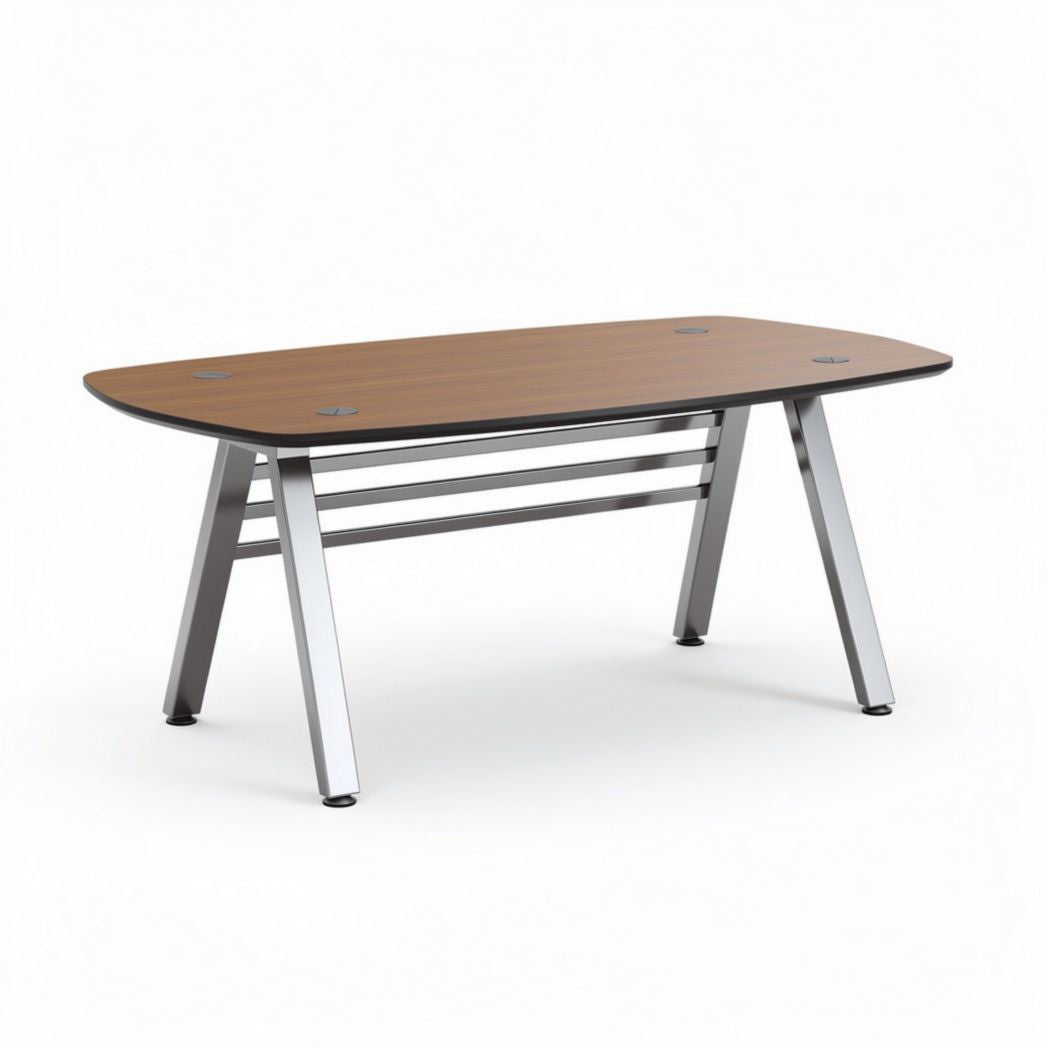 Glass table with metal legs 150 x 75 x 75cm for office or home use
