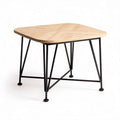 Wooden square coffee table with metal legs 80 x 80 x 75cm natural color