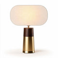Modern table lamp with fabric shade and wood base 30 x 15 x 50cm