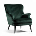 Velvet accent chair with retro design in green 80 x 80 x 90cm