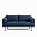 Modern blue fabric sofa with stainless steel legs 180 x 85 x 75cm