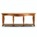 Wooden console table with curved design and lower shelf 120 x 40 x 70cm