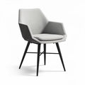 Fabric upholstered dining chair with black metal legs 60 x 60 x 85cm